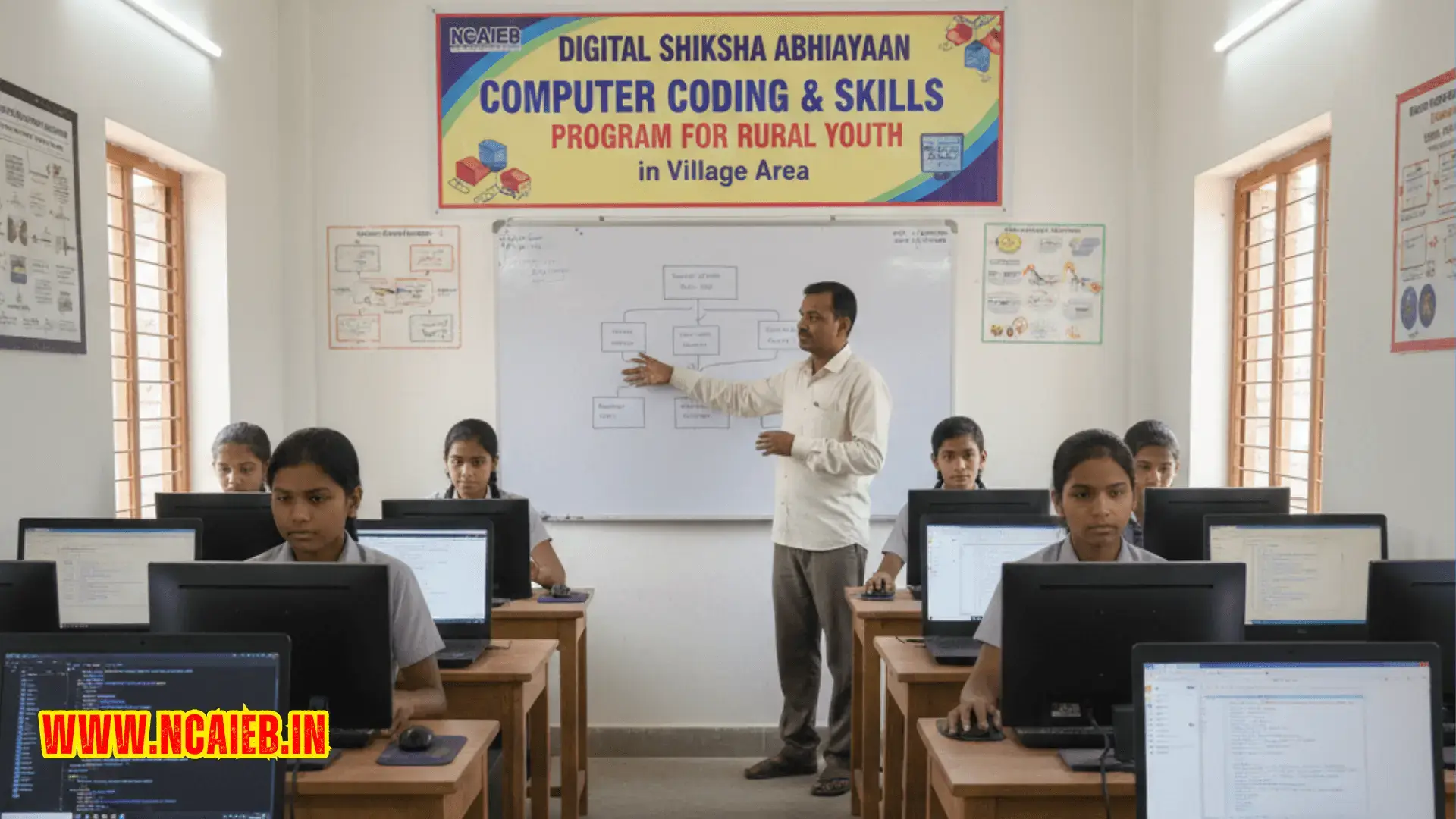 Free computer education franchise in a village area in India